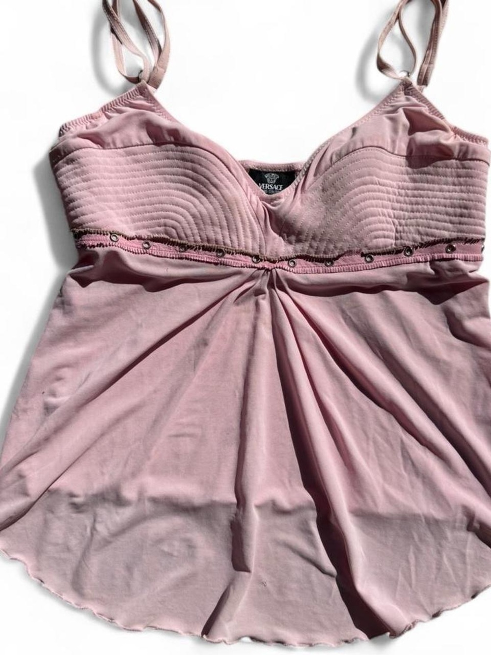 Vintage pink Versace designer cami bustier top
